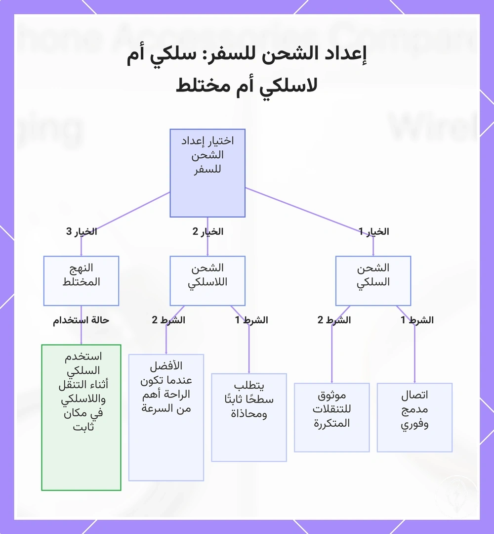 إعداد الشحن للسفر: سلكي أم لاسلكي أم مختلط