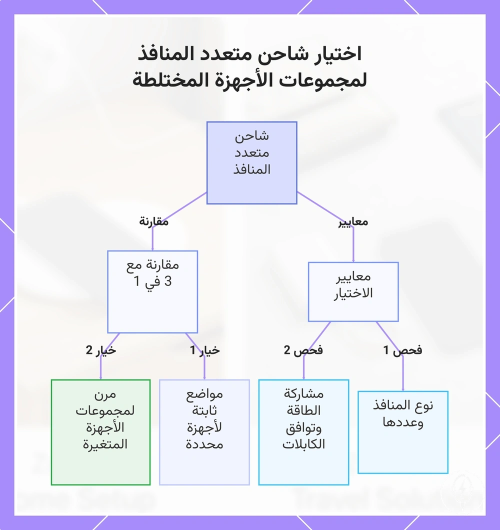 اختيار شاحن متعدد المنافذ لمجموعات الأجهزة المختلطة