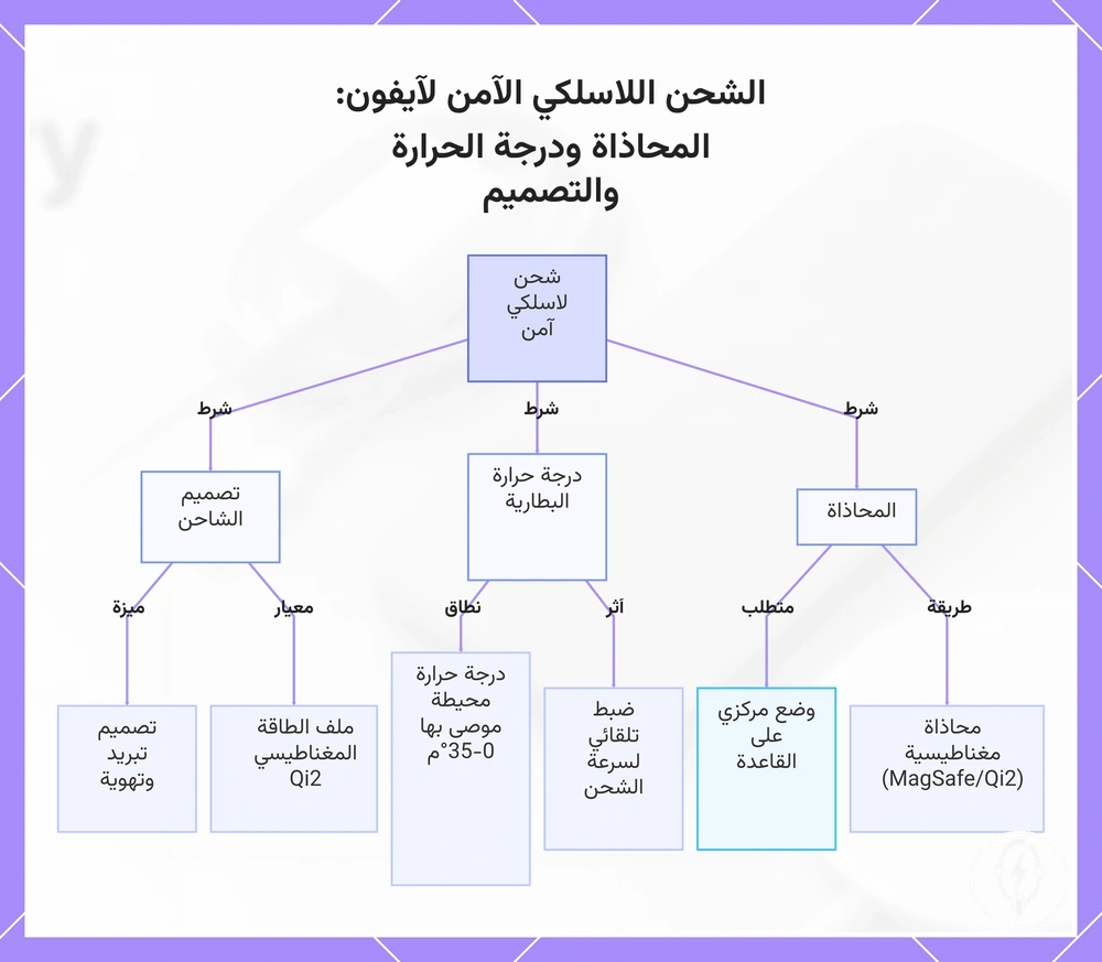 الشحن اللاسلكي الآمن لآيفون: المحاذاة ودرجة الحرارة والتصميم