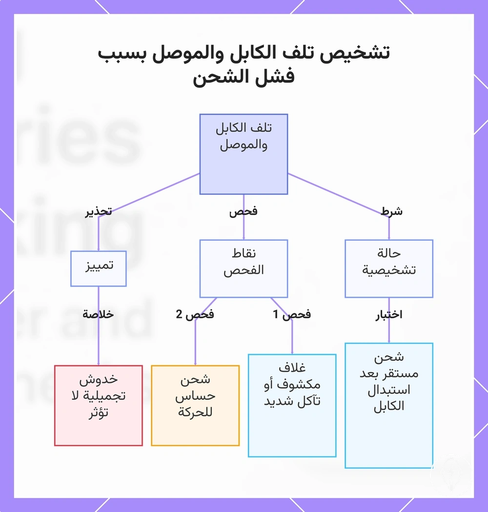 تشخيص تلف الكابل والموصل بسبب فشل الشحن