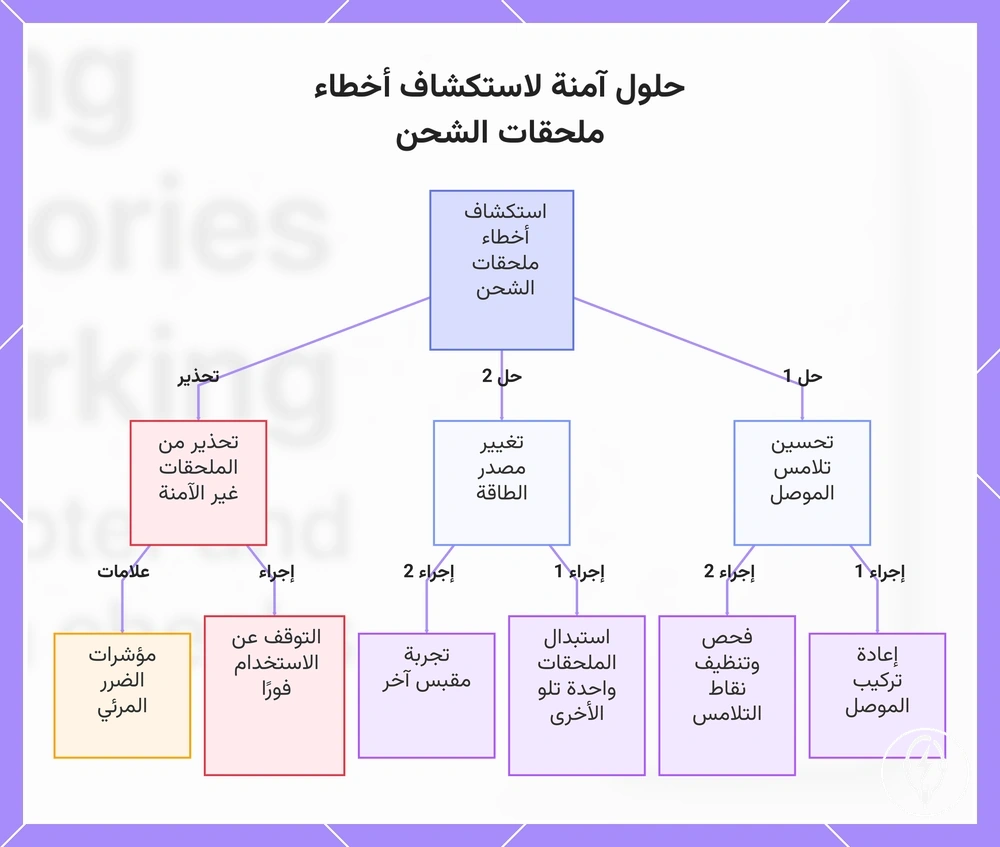 حلول آمنة لاستكشاف أخطاء ملحقات الشحن