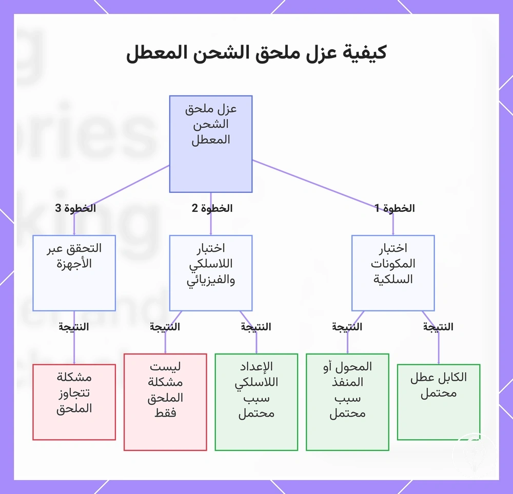 كيفية عزل ملحق الشحن المعطل