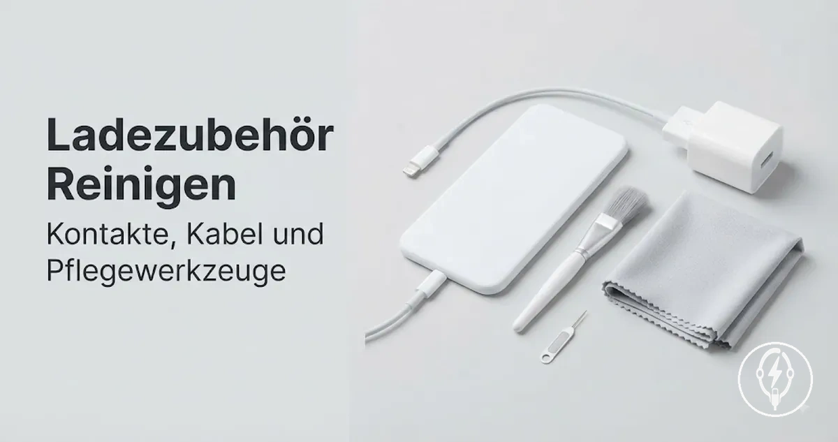 Reinigung von iPhone-Ladezubehör und Ladekontakten mit kleinen Pflegewerkzeugen