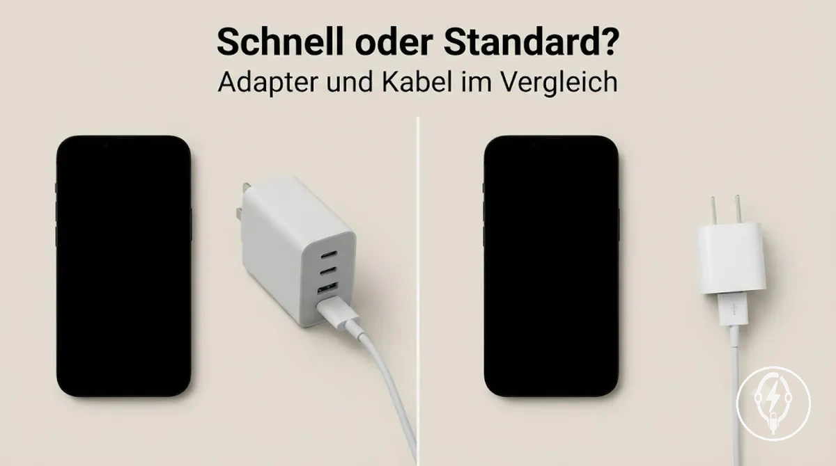 Schnellladegerät und Standardladegerät fürs iPhone nach Adapter und Kabelaufbau verglichen