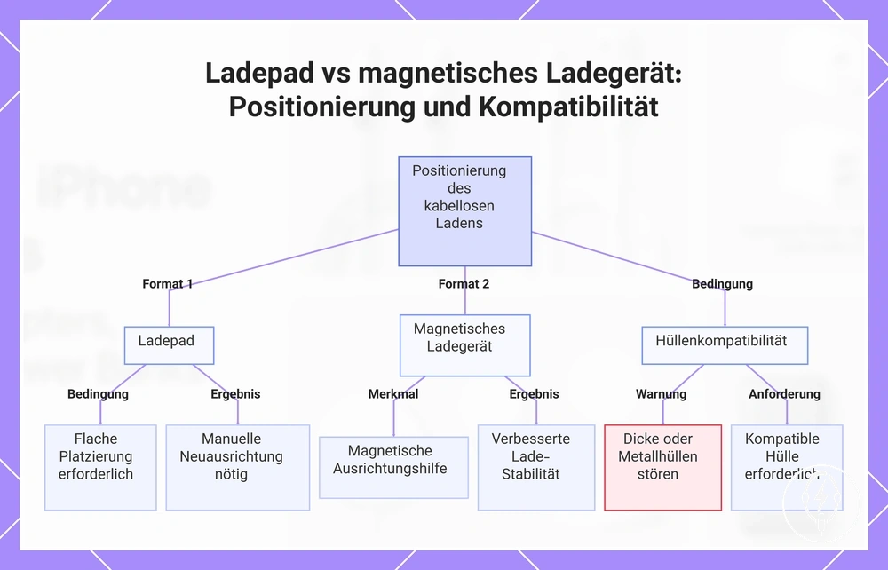 Ladepad vs magnetisches Ladegerät: Positionierung und Kompatibilität