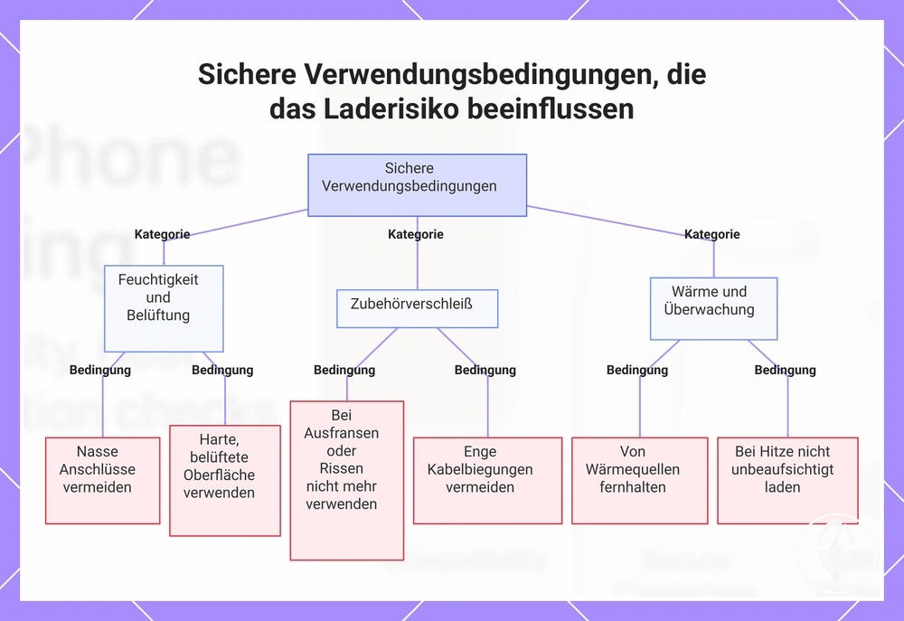 Sichere Verwendungsbedingungen, die das Laderisiko beeinflussen