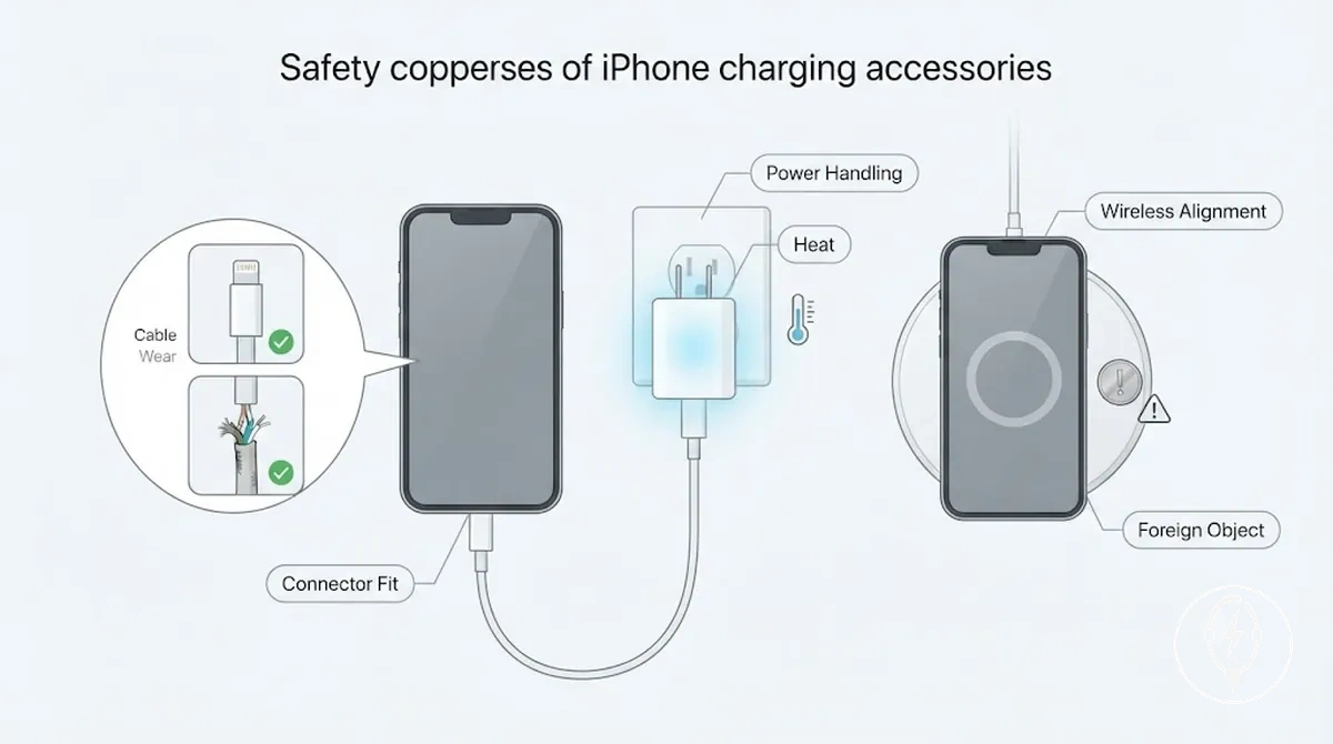 Vergleich der Sicherheitsüberprüfungen für iPhone-Ladekabel, Netzadapter und kabellose Ladegeräte