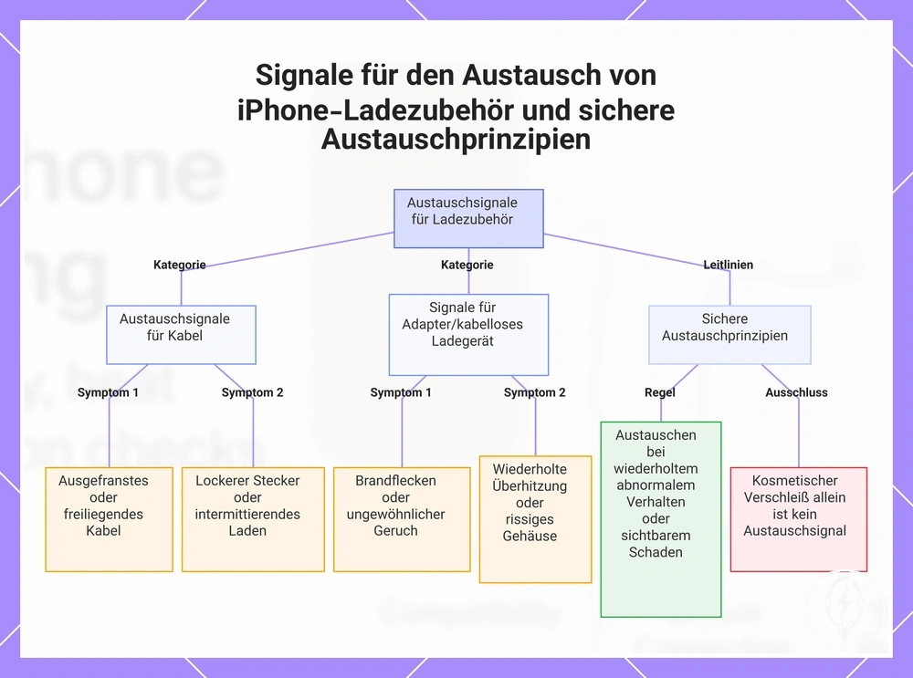 Signale für den Austausch von iPhone-Ladezubehör und sichere Austauschprinzipien