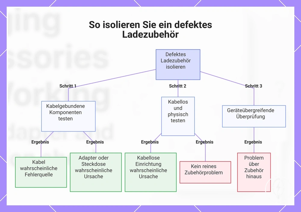 So isolieren Sie ein defektes Ladezubehör