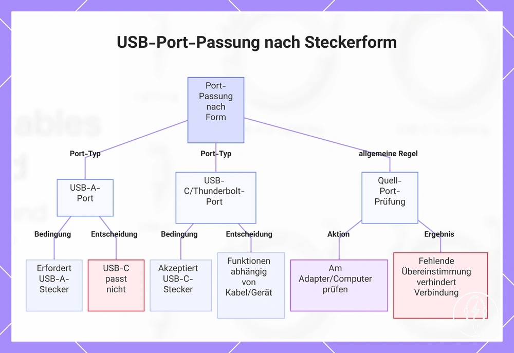 USB-Port-Passung nach Steckerform