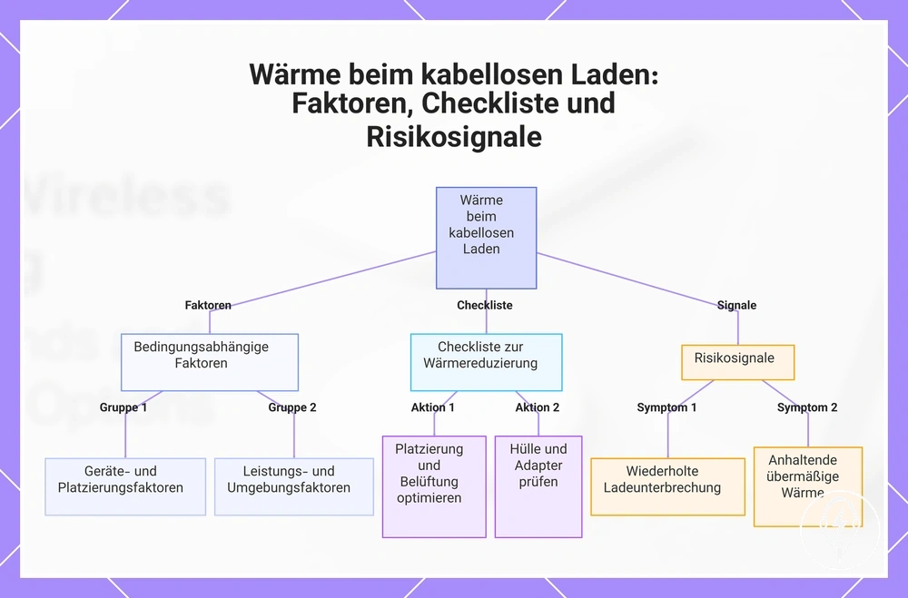 Wärme beim kabellosen Laden: Faktoren, Checkliste und Risikosignale