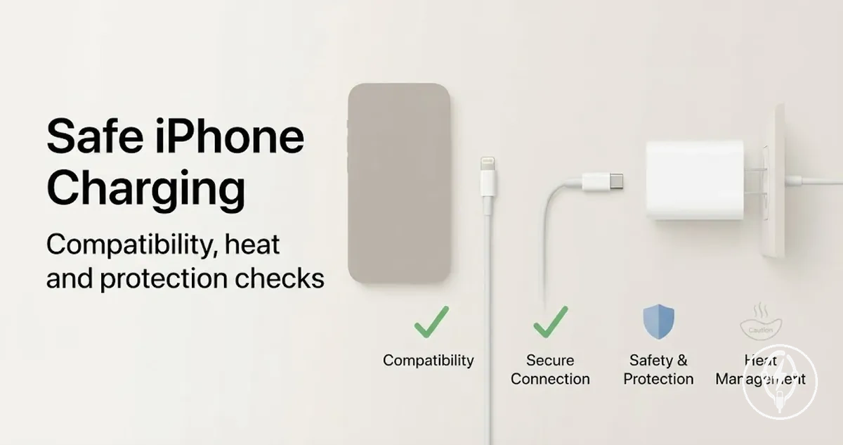 Safe iPhone charging accessories with compatibility and heat protection considerations