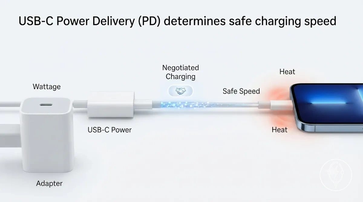 USB-C Power Delivery and adapter wattage affecting iPhone charging speed