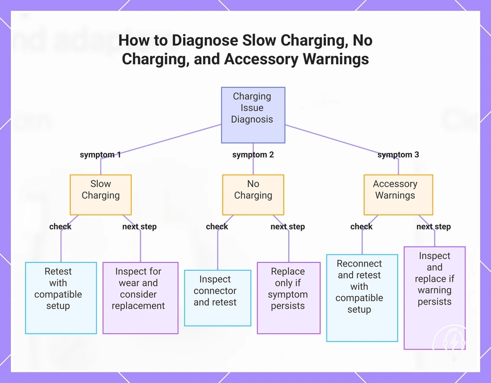 How to Diagnose Slow Charging, No Charging, and Accessory Warnings