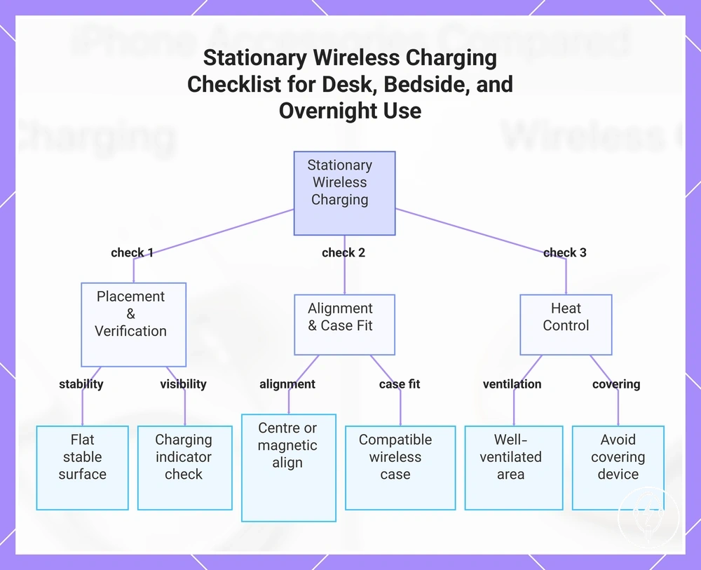 Stationary Wireless Charging Checklist for Desk, Bedside, and Overnight Use
