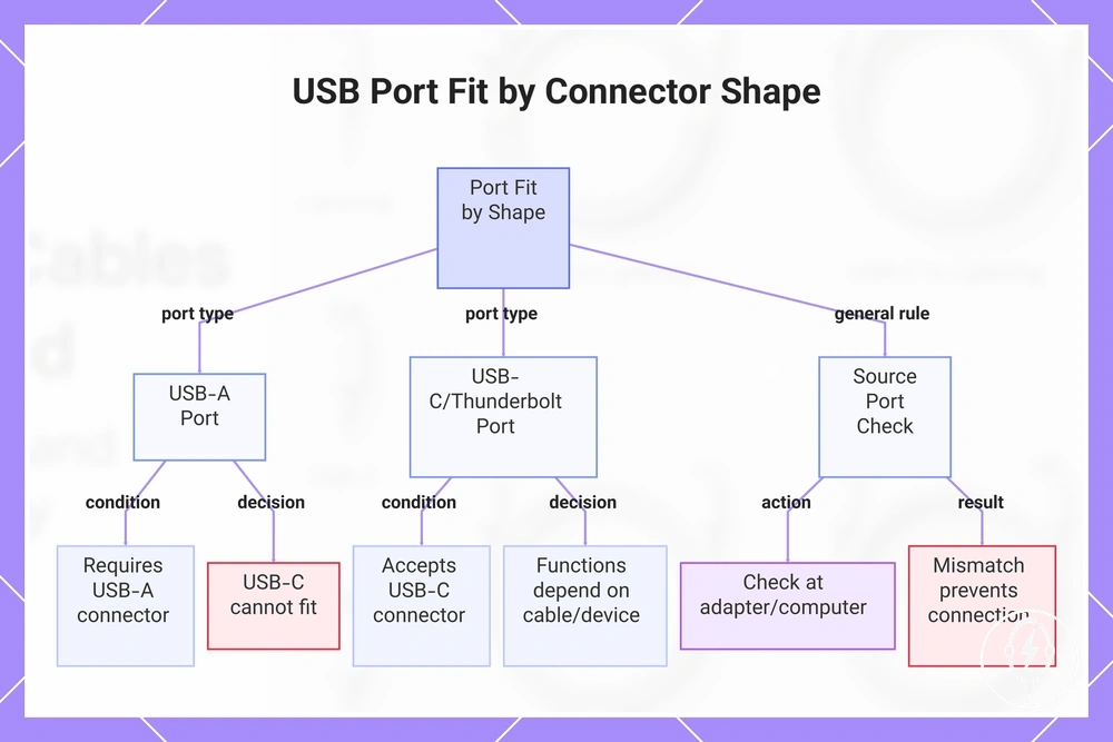 USB Port Fit by Connector Shape