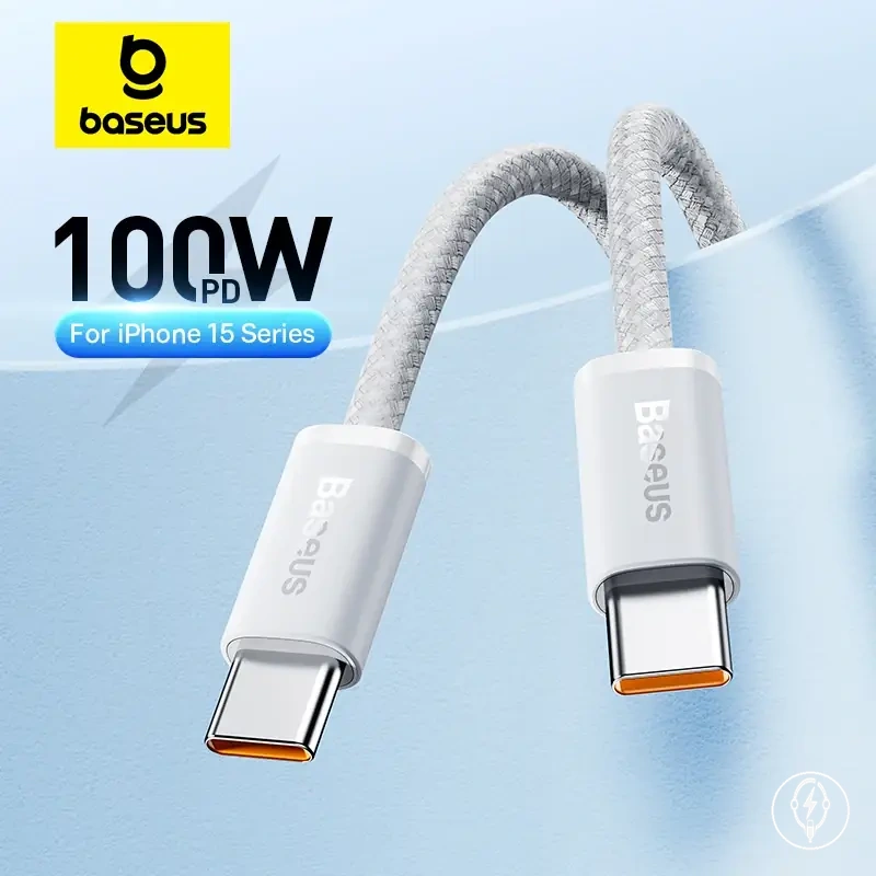 Cable de carga USB-C a USB-C de 100 W para iPhone, MacBook y iPad