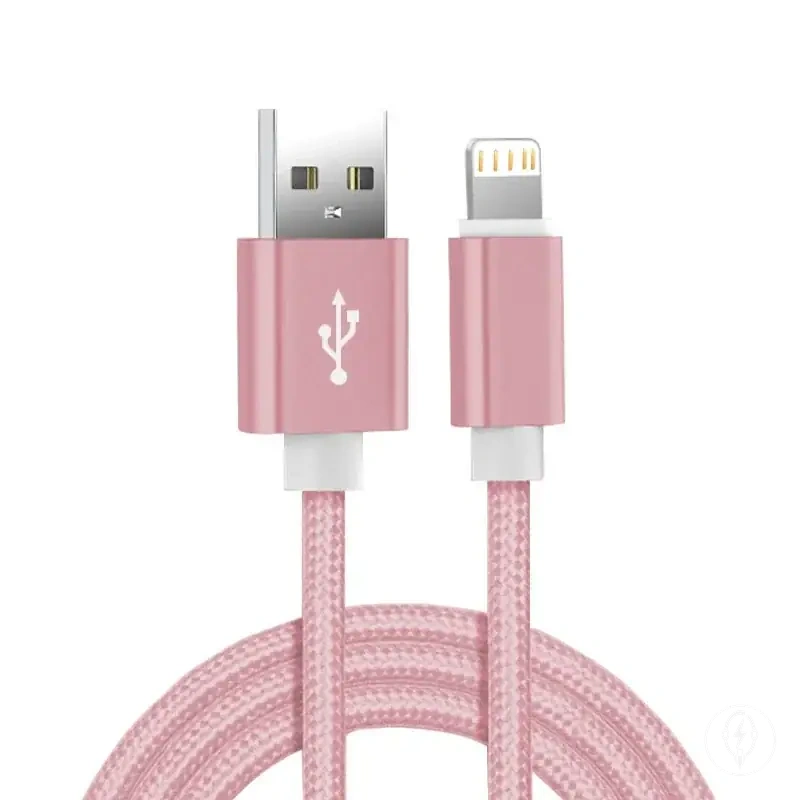 Cable de carga trenzado de nailon metálico para iPhone y iPad