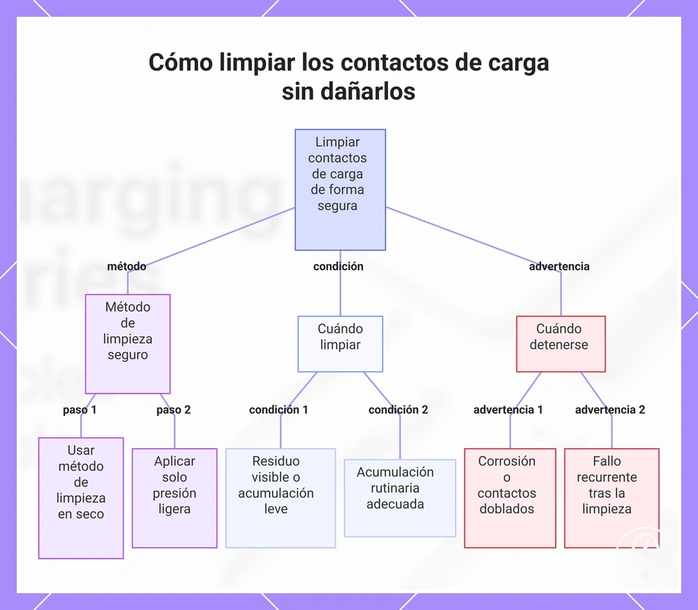 Cómo limpiar los contactos de carga sin dañarlos