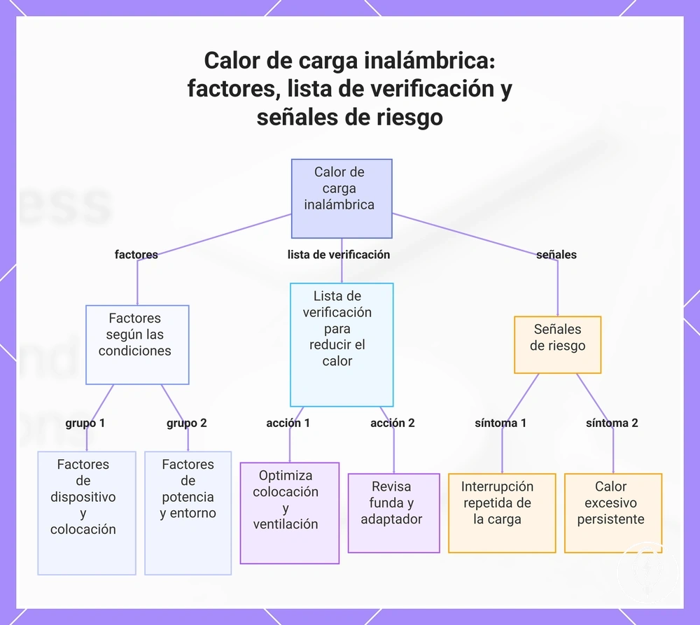 Calor de carga inalámbrica: factores, lista de verificación y señales de riesgo