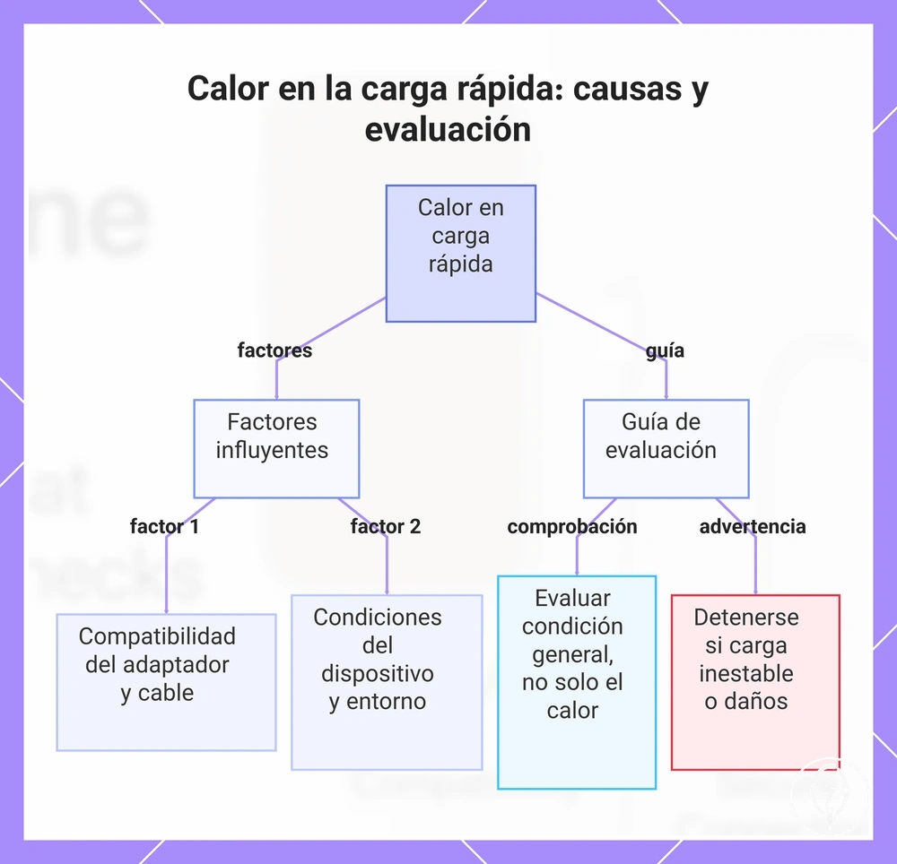 Calor en la carga rápida: causas y evaluación