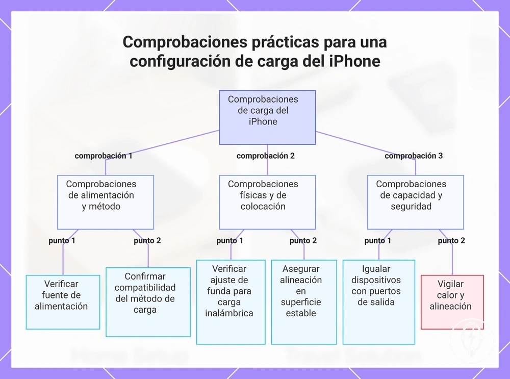 Comprobaciones prácticas para una configuración de carga del iPhone