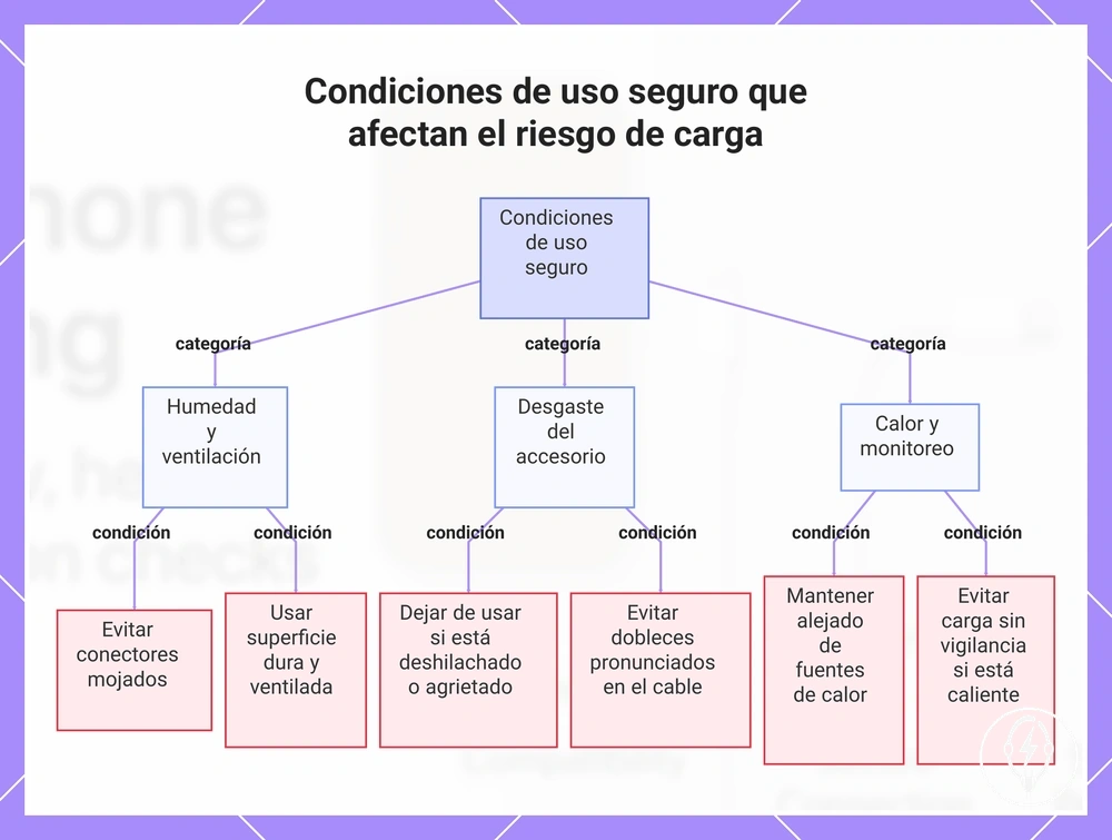 Condiciones de uso seguro que afectan el riesgo de carga