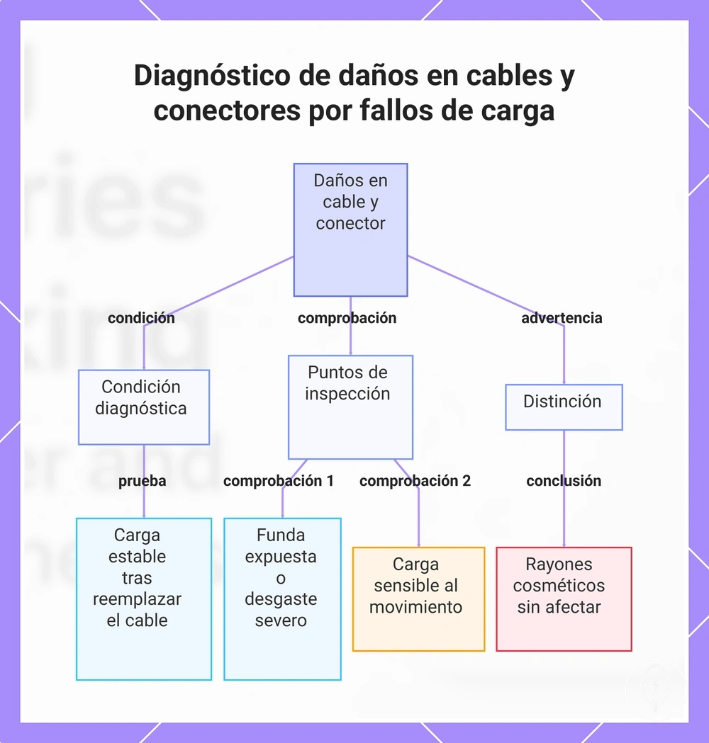 Diagnóstico de daños en cables y conectores por fallos de carga