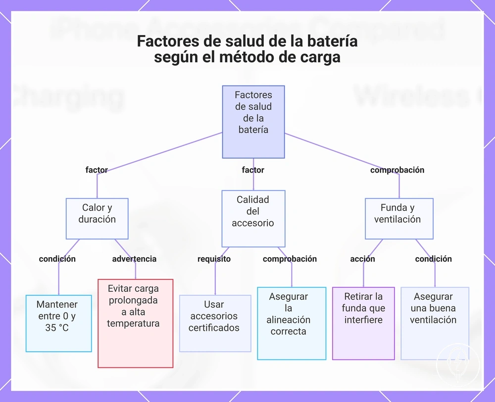 Factores de salud de la batería según el método de carga