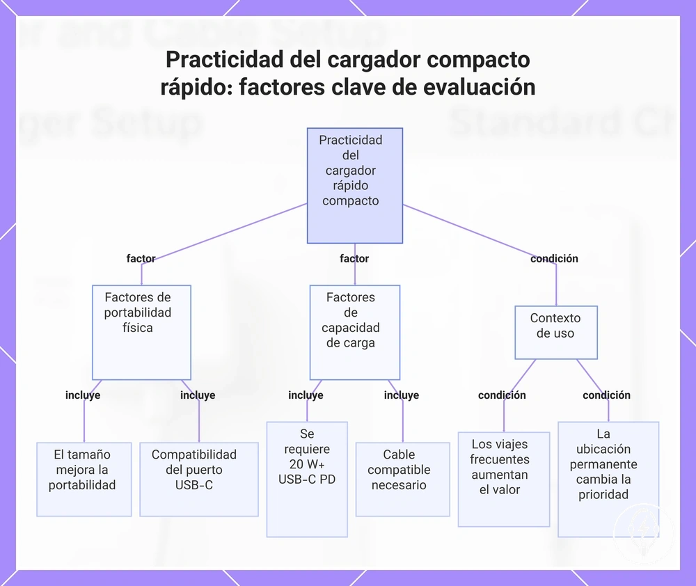 Practicidad del cargador compacto rápido: factores clave de evaluación