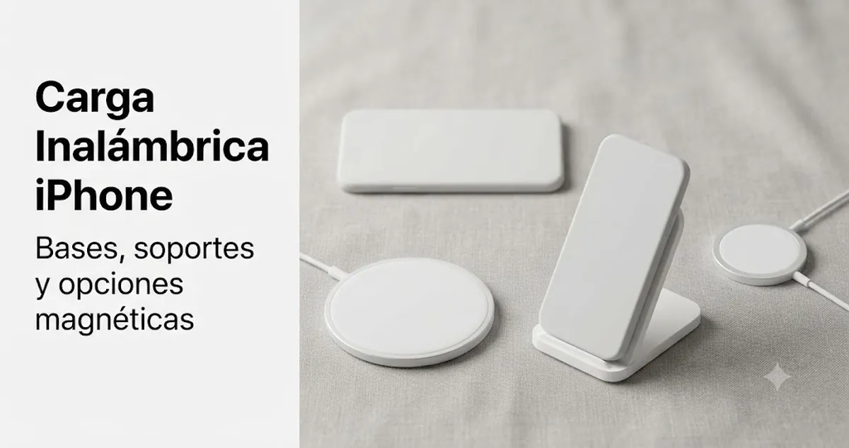 Accesorios de carga inalámbrica para iPhone, con bases, soportes y opciones magnéticas