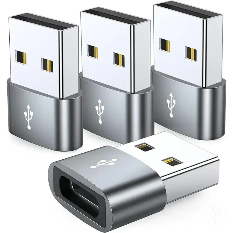 Pack de 4 adaptateurs de câble de charge USB-C femelle vers USB-A mâle
