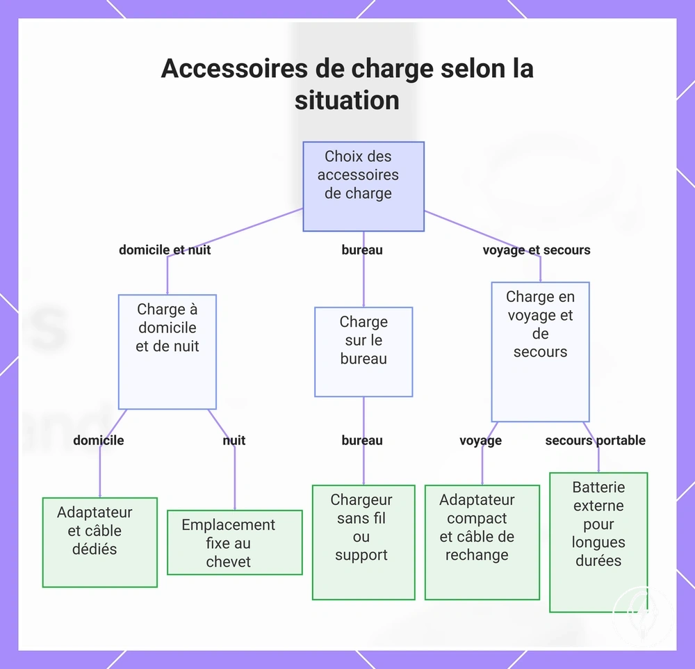 Accessoires de charge selon la situation