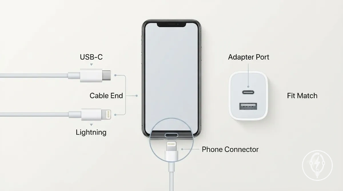 Ajustement usb c lightning extremite cable