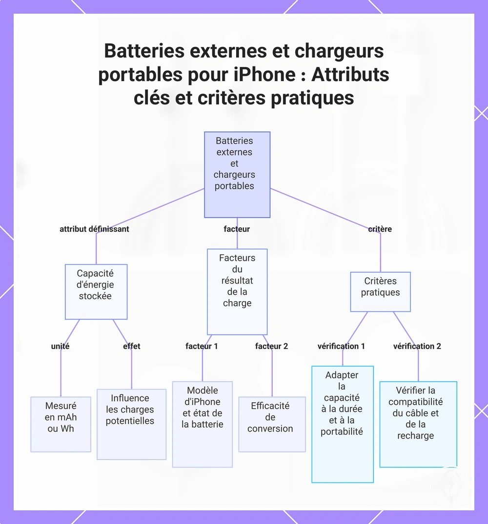 Batteries externes et chargeurs portables pour iPhone : Attributs clés et critères pratiques