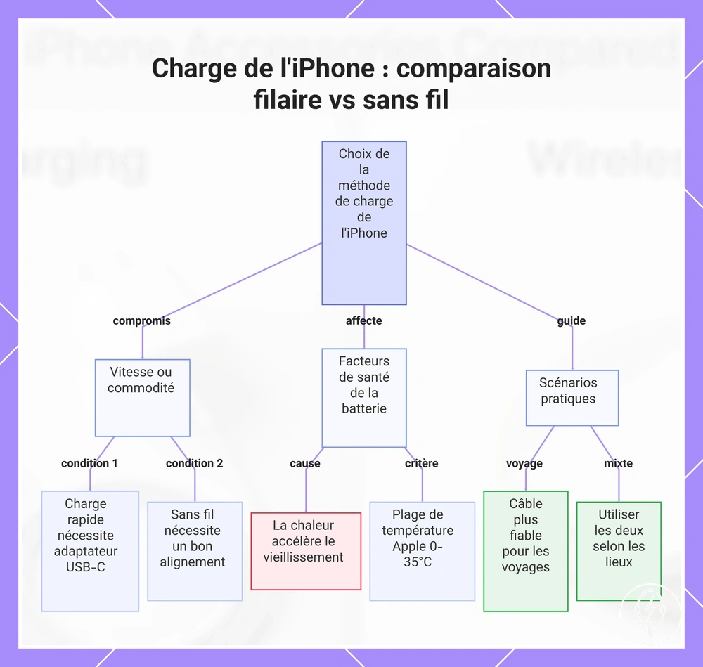 Charge de l'iPhone : comparaison filaire vs sans fil