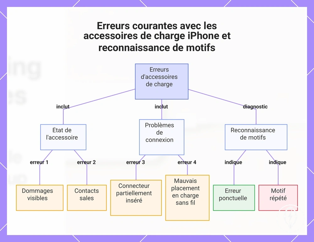 Erreurs courantes avec les accessoires de charge iPhone et reconnaissance de motifs