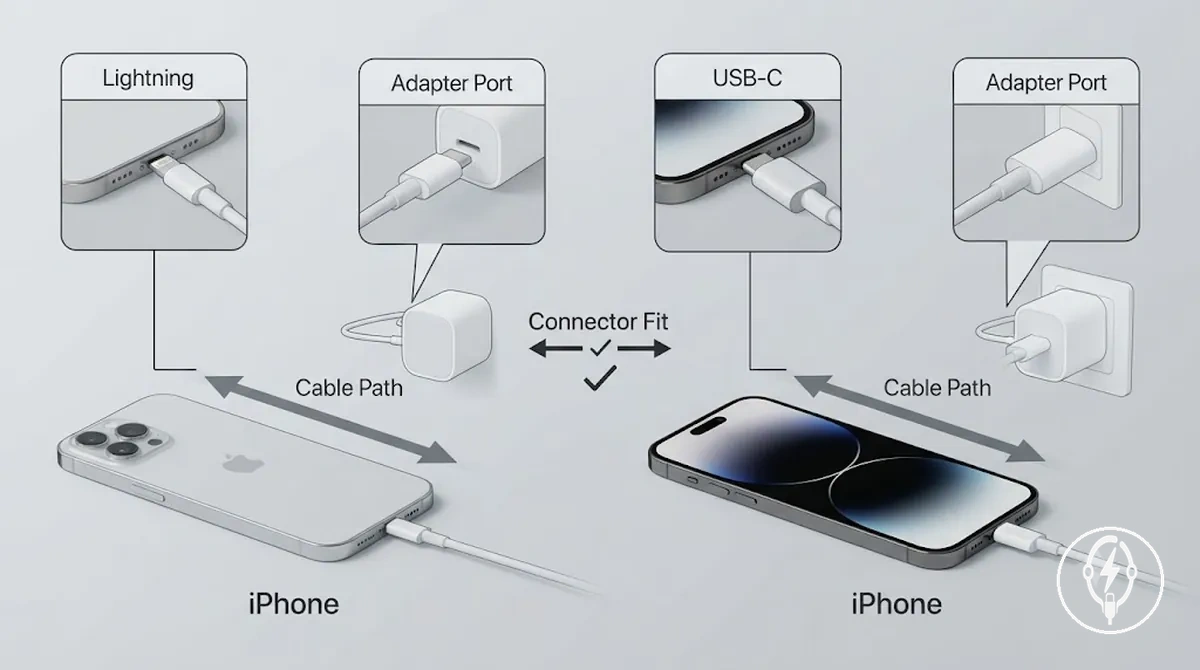 Exigences relatives au modèle et au connecteur de l iPhone pour les câbles de charge rapide Lightning et USB-C