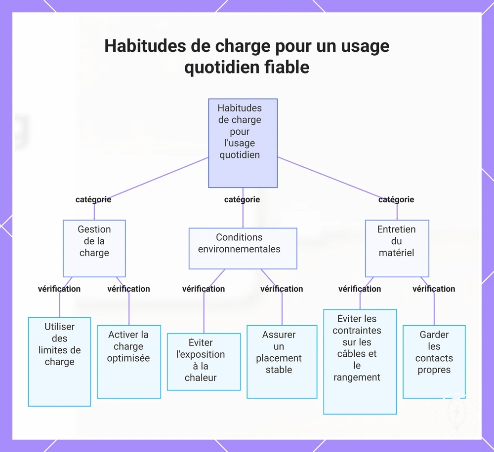 Habitudes de charge pour un usage quotidien fiable
