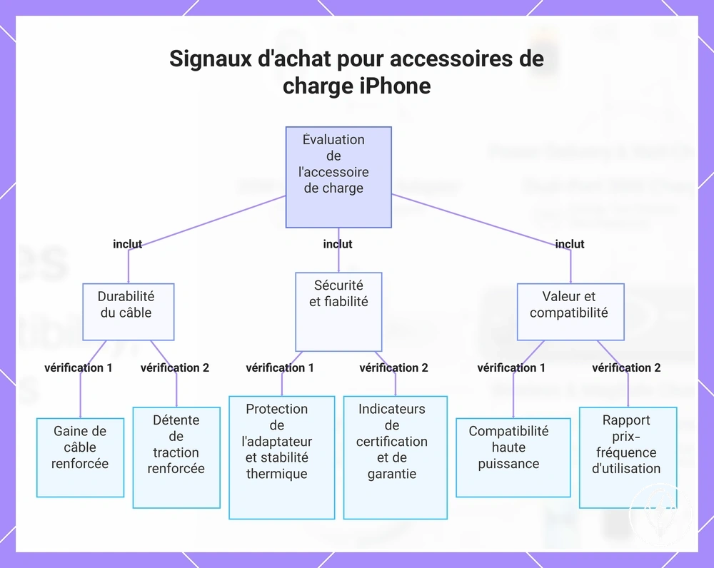 Signaux d'achat pour accessoires de charge iPhone