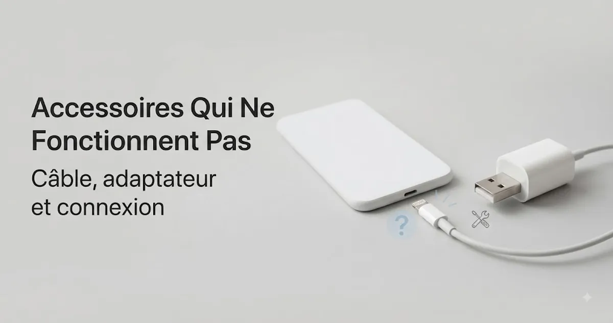 Dépannage d’accessoires de charge pour iPhone avec problèmes de câble, d’adaptateur et de connexion