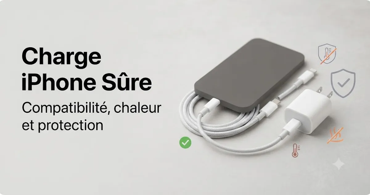 Accessoires de charge sûrs pour iPhone avec critères de compatibilité et de protection contre la chaleur