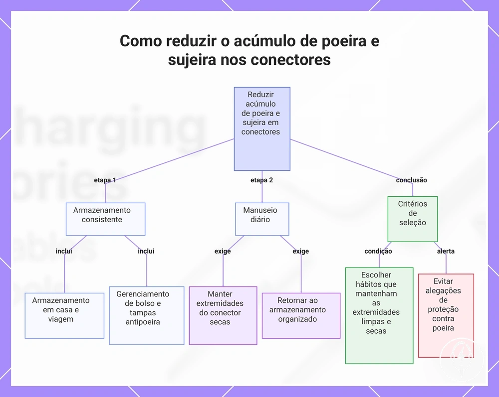 Como reduzir o acúmulo de poeira e sujeira nos conectores