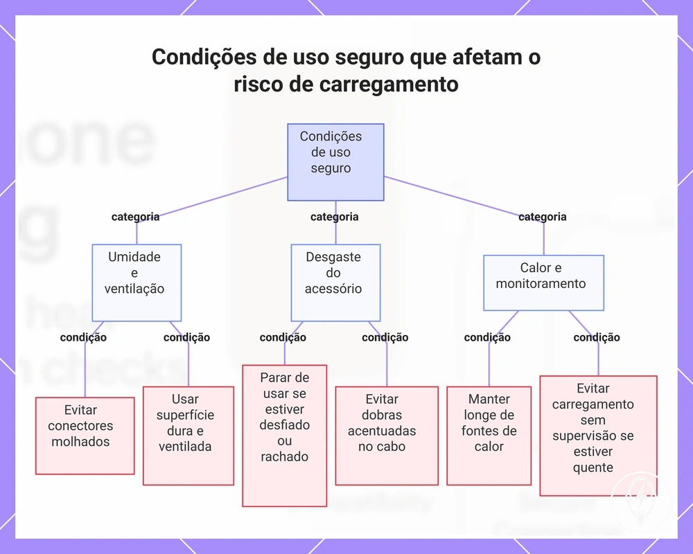 Condições de uso seguro que afetam o risco de carregamento