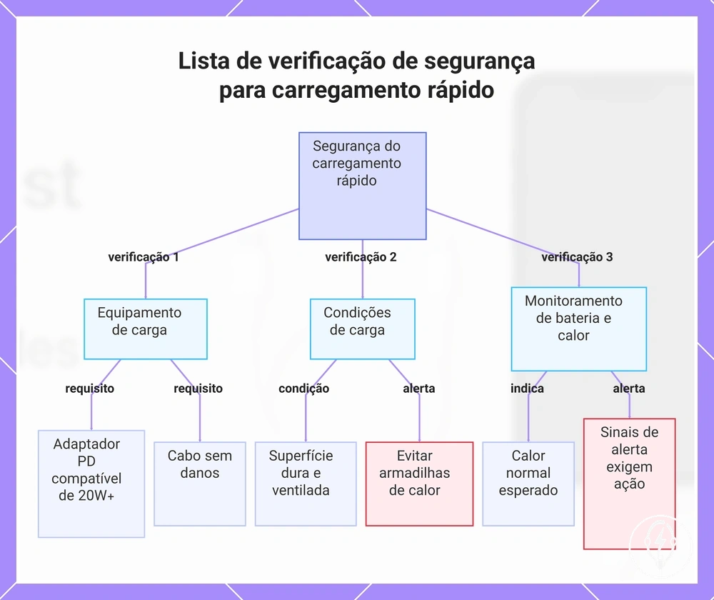 Lista de verificação de segurança para carregamento rápido