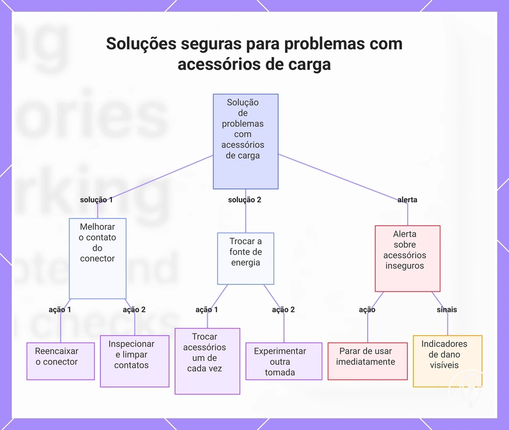 Soluções seguras para problemas com acessórios de carga