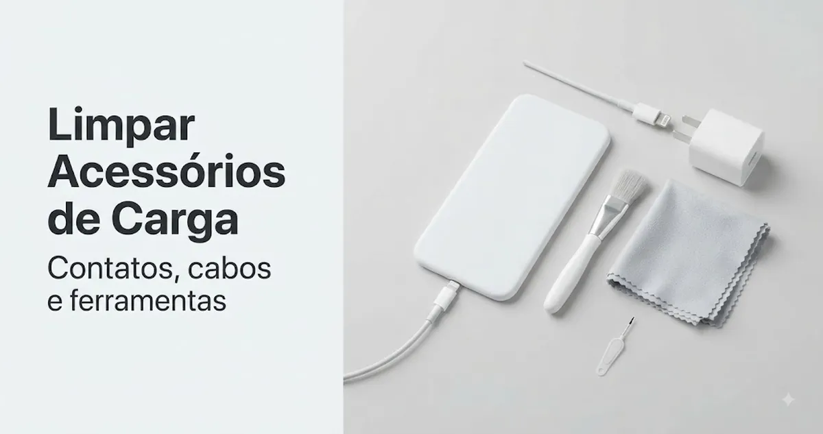 Limpeza de acessórios de carregamento e contatos do iPhone com pequenas ferramentas de manutenção