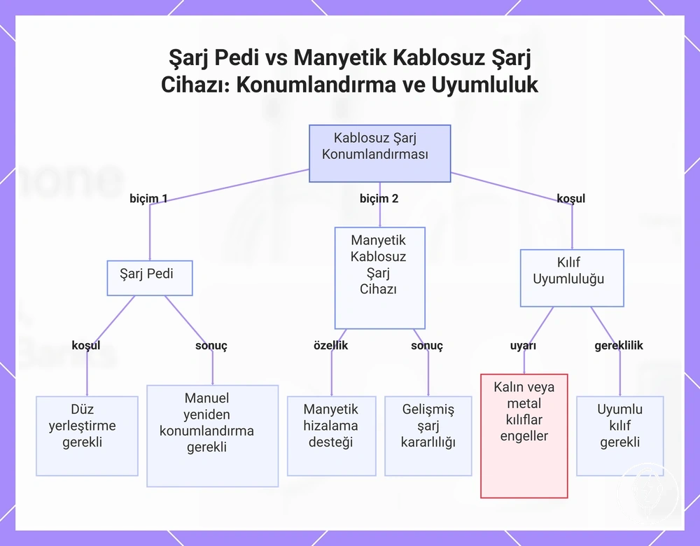 Şarj Pedi vs Manyetik Kablosuz Şarj Cihazı: Konumlandırma ve Uyumluluk