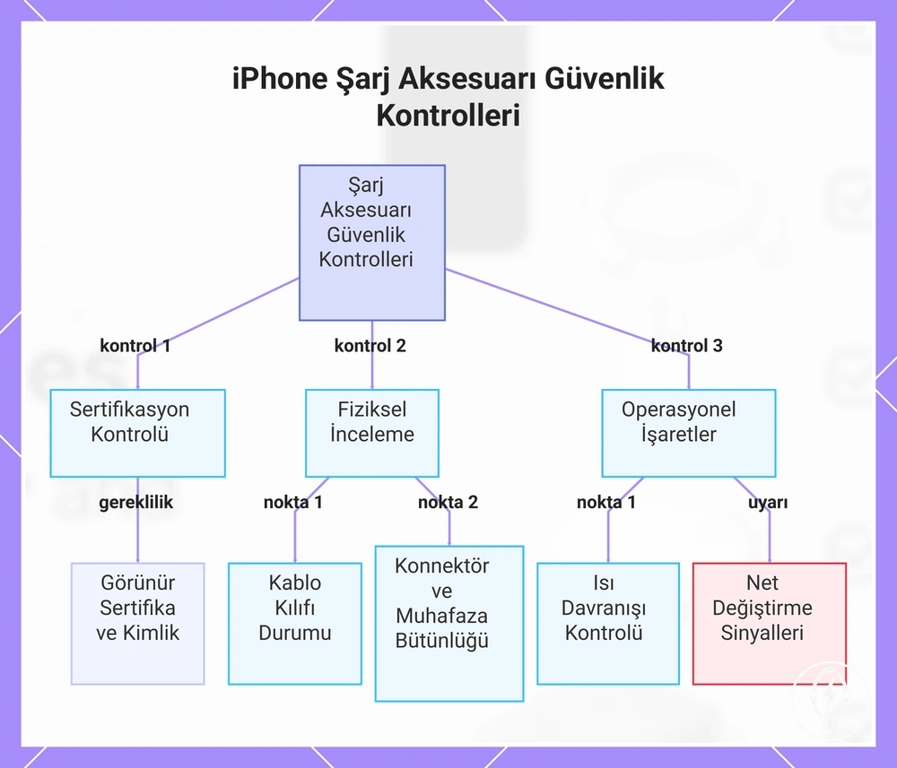 iPhone Şarj Aksesuarı Güvenlik Kontrolleri