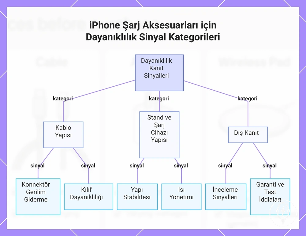 iPhone Şarj Aksesuarları için Dayanıklılık Sinyal Kategorileri